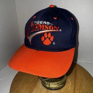 Vintage Clemson Tigers Snapback Hat Signature NCAA Green Undervisor 90s YoungAn